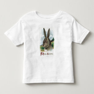 Een Happy EastertideGray Rabbit Scene Kinder Shirts