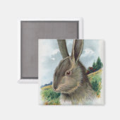 Een Happy EastertideGray Rabbit Scene Magneet (Voorkant / Achterkant)