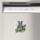 Een Happy EastertideGray Rabbit Scene Magneet (Insitu (Vaatwasser))