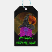 Een Happy Halloween-heks-feest bij je houden Cadeaulabel (Voorkant)