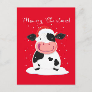 Een Happy Holstein-koe wil je een prettig kerstfee Briefkaart