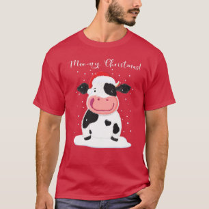 Een Happy Holstein-koe wil je een prettig kerstfee T-shirt