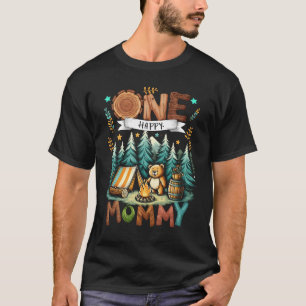 Een Happy Mommy Camper Eerste Verjaardag Camping B T-shirt
