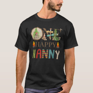 Een Happy Nanny Camper Eerste Verjaardag Camping B T-shirt