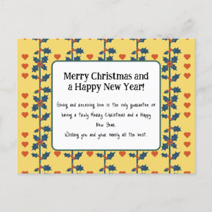 een Happy New year card geel v6/6 Briefkaart