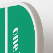 Een Happy Pickler Mint Groen Wit Initialen Grappig Pickleball Paddle (Links Detail)