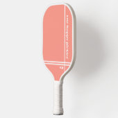 Een Happy Pickler Roze Wit Initialen Grappig Pickleball Paddle (Links)