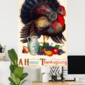 Een Happy Thanksgiving-Poster Poster (Thuiskantoor)