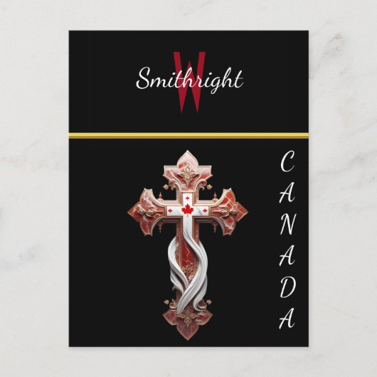 Een harmonieuze mix: kruis met rood en wit design briefkaart (Voorkant)