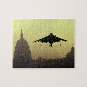 Een Harrier-jet landend op de Mall bij zonsopgang Legpuzzel