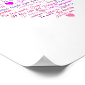 Een hart gemaakt van woorden "Ik hou van je" Poster (Hoek)