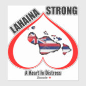 EEN HART IN NOOD LAHAINA STERK Rood Sticker (Vel)