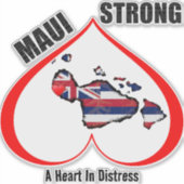 EEN HART IN NOOD MAUI STERK Rood Sticker (Voorkant)