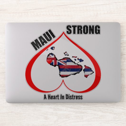 EEN HART IN NOOD MAUI STERK Rood Sticker (Computer)