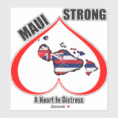 EEN HART IN NOOD MAUI STERK Rood Sticker (Vel)