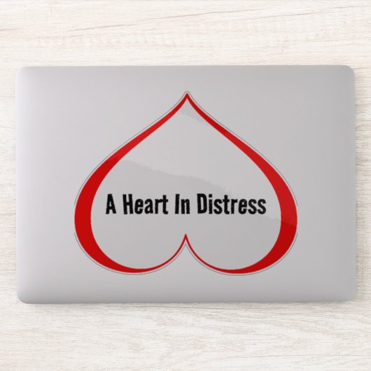 EEN HART IN NOOD Rood Sticker (Computer)