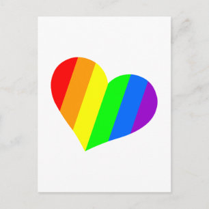 Een hart in regenboogkleuren briefkaart