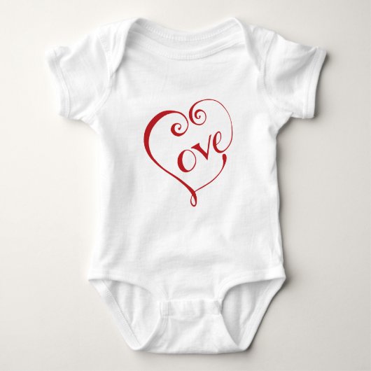 Een hart van de liefde in het rood romper (Voorkant)