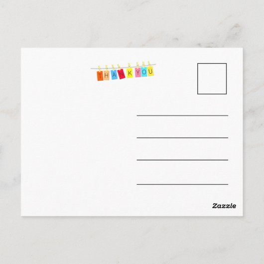 Een hartelijk dank je wel, Mooie heldere vlaggenli Briefkaart (Achterkant)