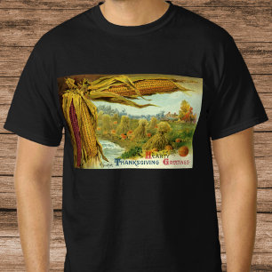 Een hartelijke Thanksgiving; Indische maïs en hooi T-shirt