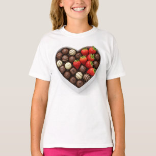 Een hartvormige doos gevuld met gastronomische cho t-shirt