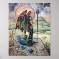 Een Harvest Moon gotische fantasie feeërieke kunst