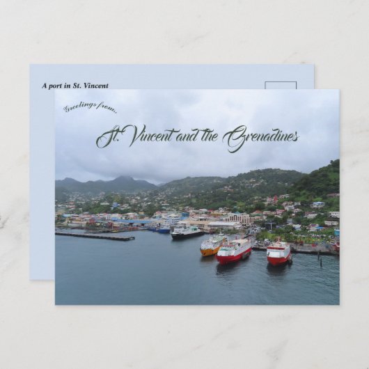 Een haven in St Vincent Briefkaart (Voorkant / Achterkant)