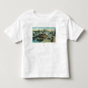 Een havenscheepscène op de Sacramento Kinder Shirts