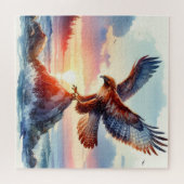 Een havik in het zee legpuzzel (Horizontaal)