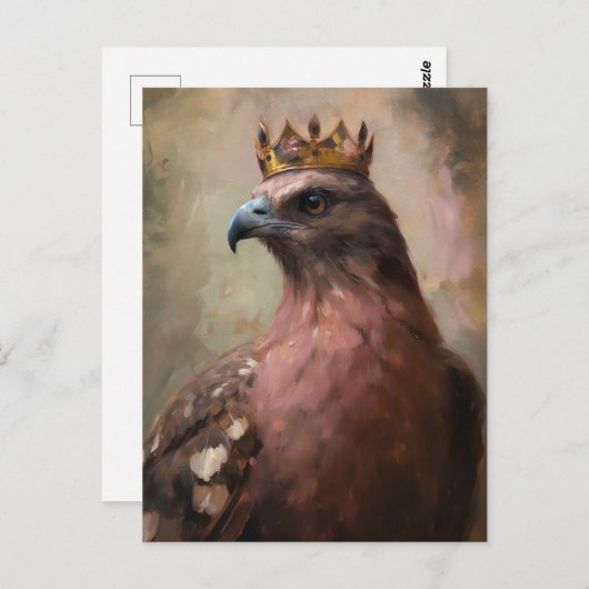 Een havik met een kroon briefkaart (Voorkant / Achterkant)
