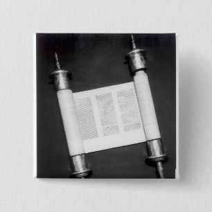 Een Hebreeuwscrol Vierkante Button 5,1 Cm