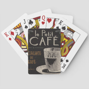 Een hedendaagse beker koffie speelkaarten