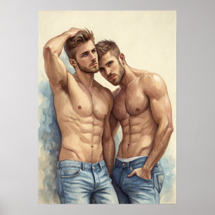 Een Hedenlands Mannelijk Portret in Positie Poster