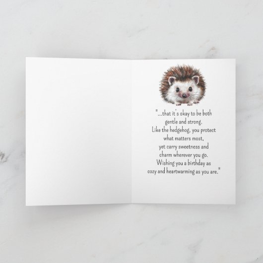 Een Hedgehog persoonlijkheid Verjaardag Fun Animal Kaart (Binnen)