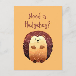 Een Hedgehug Cute Hedg Animal Fun nodig Briefkaart