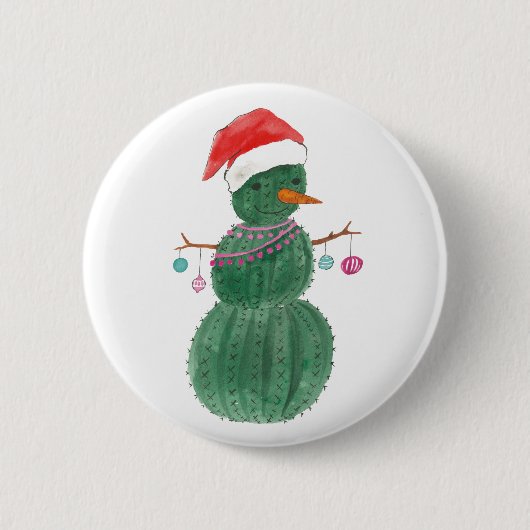 Een heel Cactus kerstman Ronde Button 5,7 Cm (Voorkant)