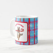 Een heel Duits Shepherd Candy Cane Kerstmis Koffiemok (Voorkant links)