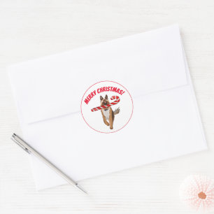 Een heel Duitse Herders Kerst Kandijstok Kerstmis Ronde Sticker