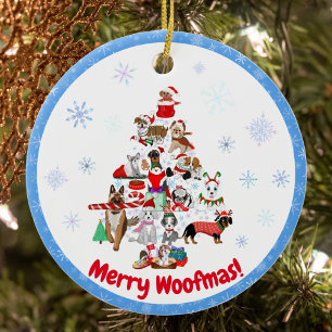 Een heel kerstfeest voor honden keramisch ornament