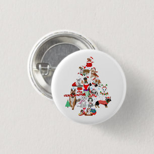 Een heel kerstfeest voor honden ronde button 3,2 cm