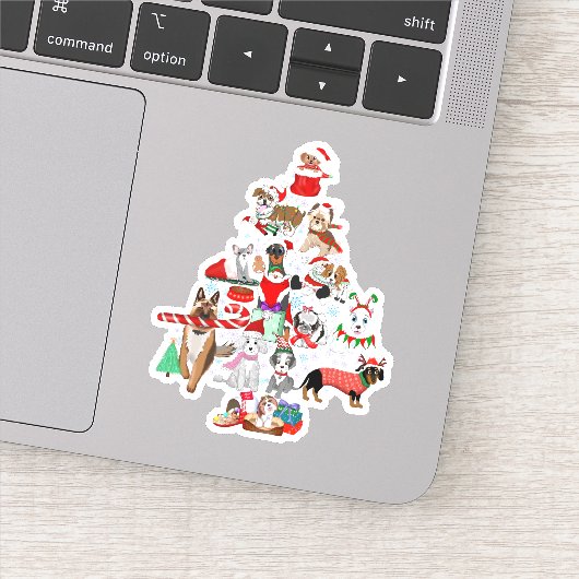 Een heel kerstfeest voor honden sticker (Detail)