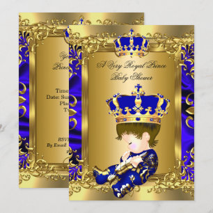 Een heel koninklijke prins baby shower bruine baby kaart
