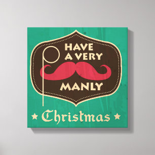 Een heel mannelijk kerstfeest canvas afdruk
