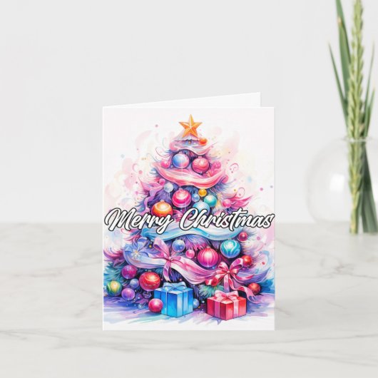 Een heel prettig kerstfeest feestdagen kaart (Voorkant)