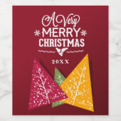 Een heel prettig kerstfeest | Gestormde bomen | Be Wijn Etiket (Enkel label)