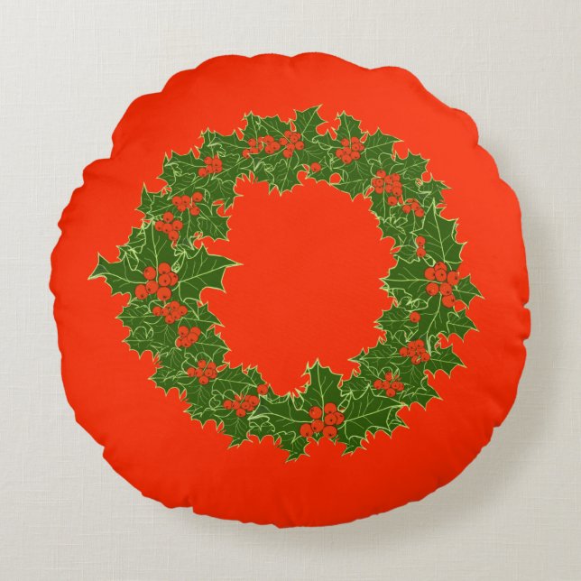 Een heel prettig kerstfeest rond kussen (Voorkant)