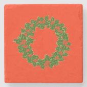 Een heel prettig kerstfeest stenen onderzetter (Voorkant)