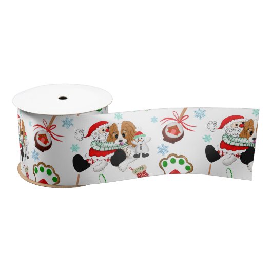 Een heel prettige Cavalier King Charles Kerstmis Lint (Spoel)