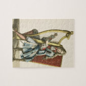Een heer die de harp speelt (graven) legpuzzel (Horizontaal)