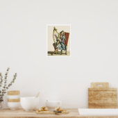 Een heer die de harp speelt (graven) poster (Keuken)